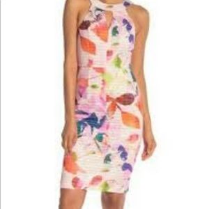 Trina Turk Painbrush Floral MIDI Dress